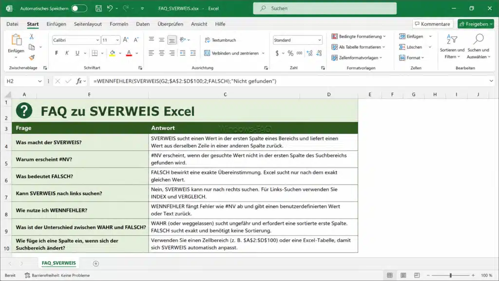 SVERWEIS FAQ