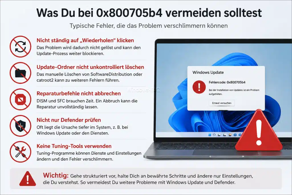 Was Du bei 0x800705b4 vermeiden solltest