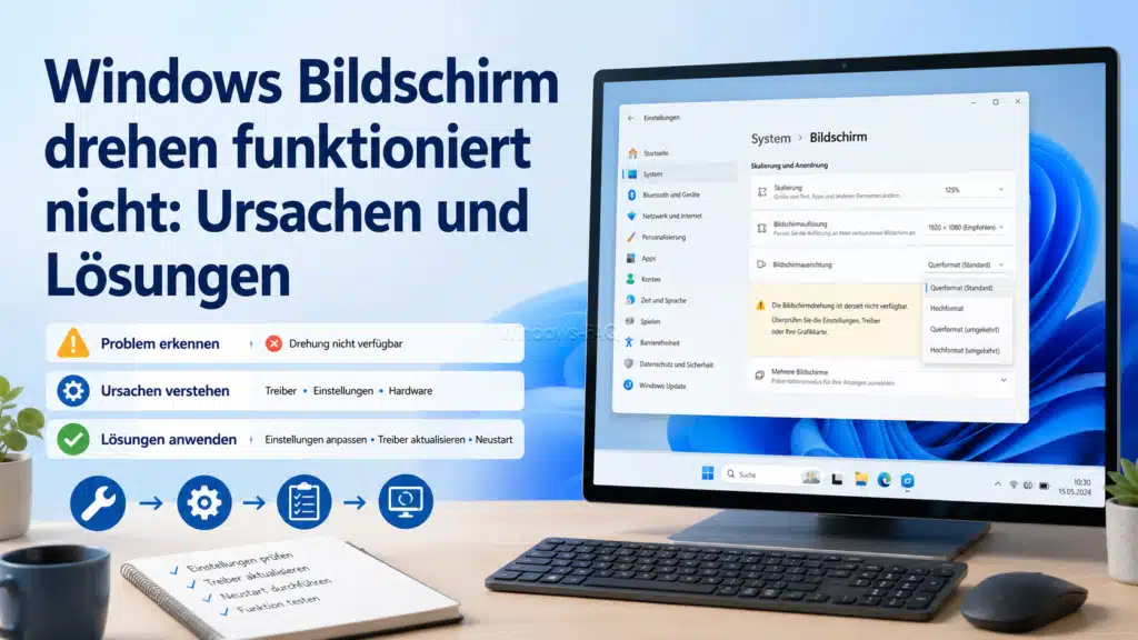 Windows Bildschirm drehen funktioniert nicht - Ursachen und Lösungen