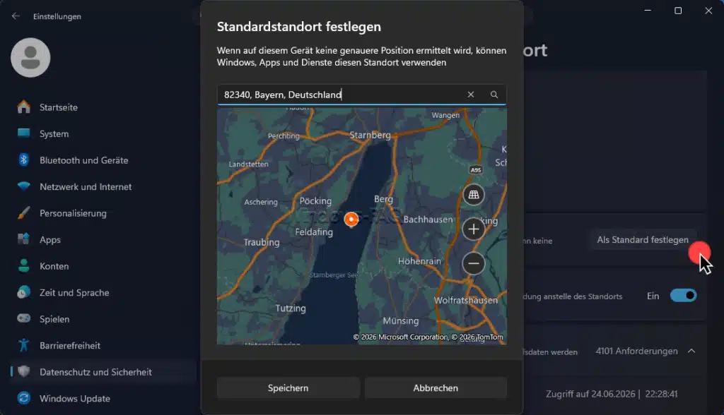 Windows Standardstandort festlegen
