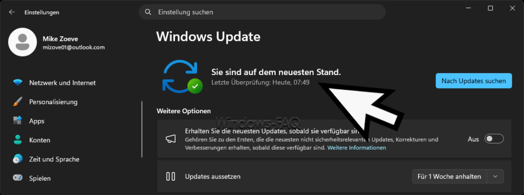 Windows Update - Sie sind auf dem neuesten Stand