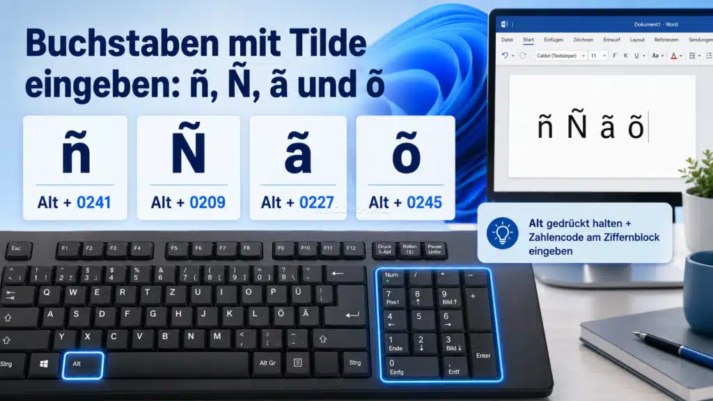 Buchstaben mit Tilde eingeben ñ, Ñ, ã und õ.webp
