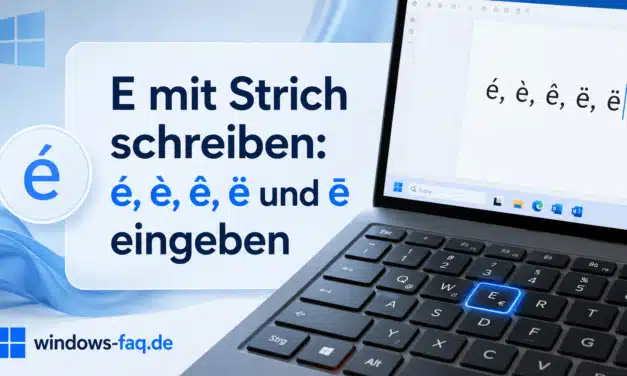 E mit Strich schreiben: é, è, ê, ë und ē eingeben