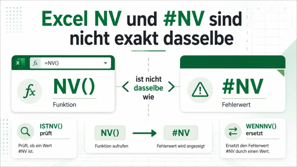 Excel NV und #NV sind nicht exakt dasselbe