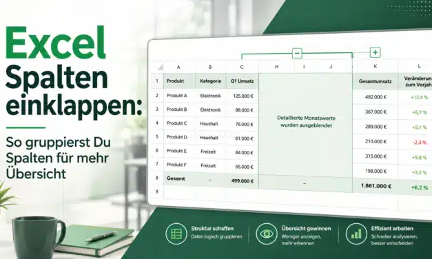 Excel Spalten einklappen: So gruppierst Du Spalten für mehr Übersicht