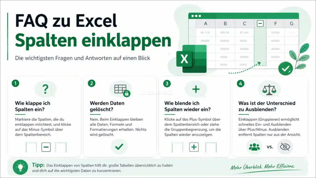 FAQ zu Excel Spalten einklappen