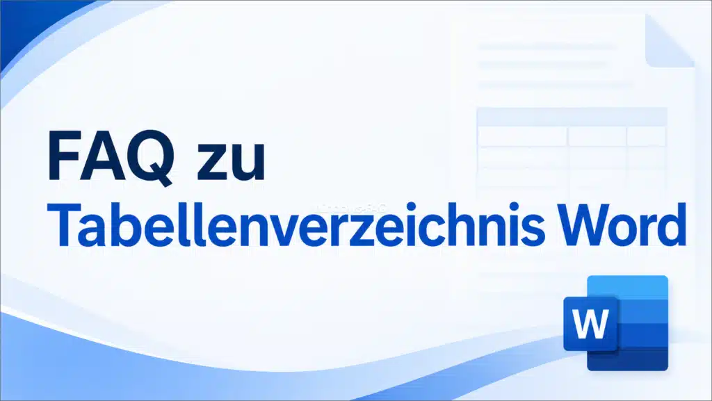 FAQ zu Tabellenverzeichnis Word