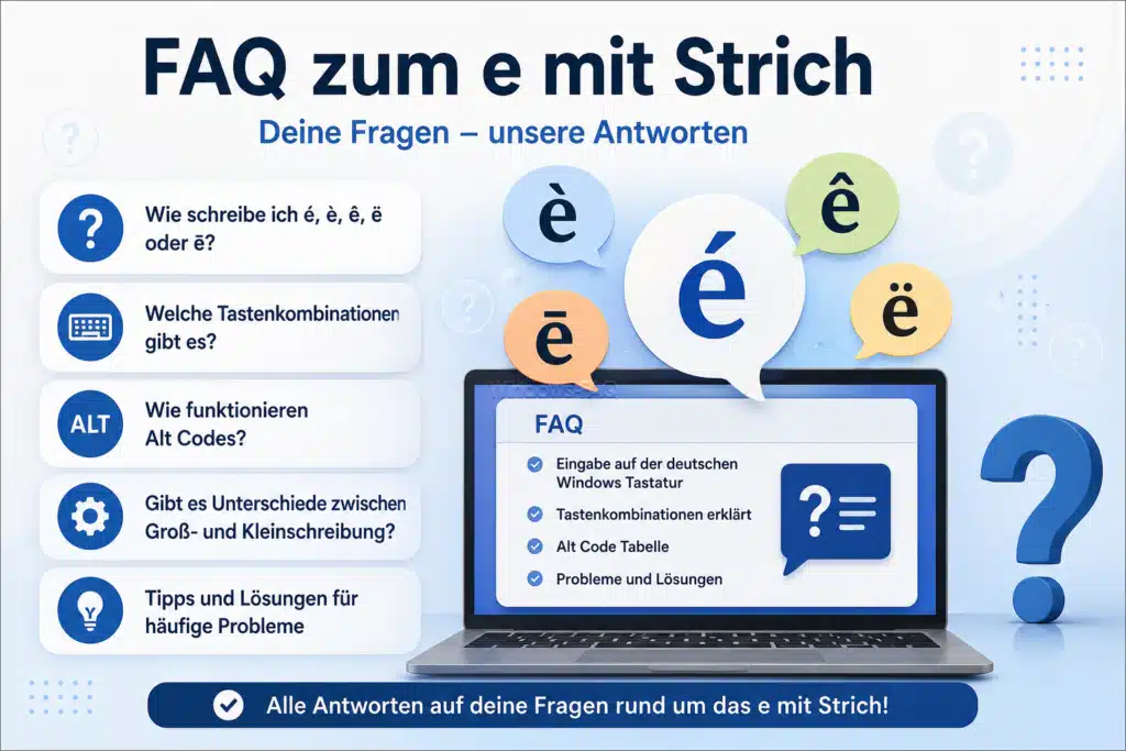 FAQ zum e mit Strich
