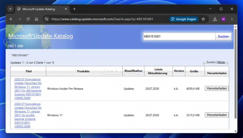KB5101681 Download Microsoft Update Catalog
