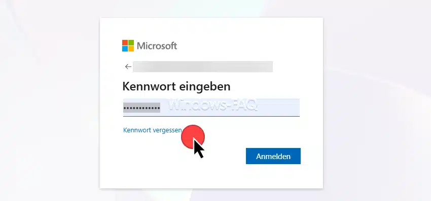 Microsoft Kennwort vergessen