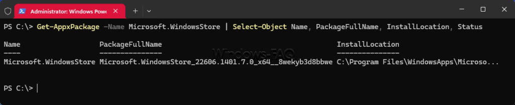 Microsoft Store Paketstatus mit PowerShell kontrollieren