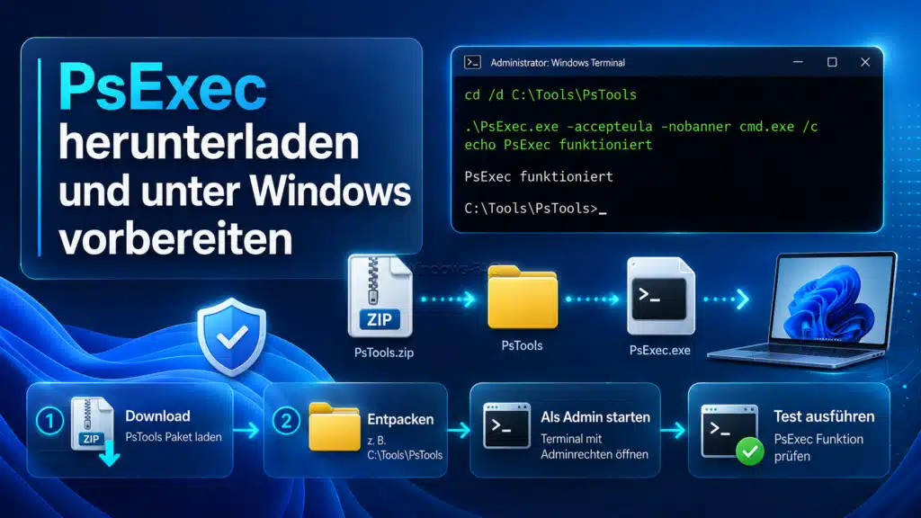 PsExec herunterladen und unter Windows vorbereiten