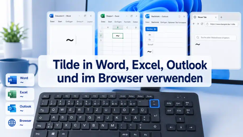 Tilde in Word, Excel, Outlook und im Browser verwenden
