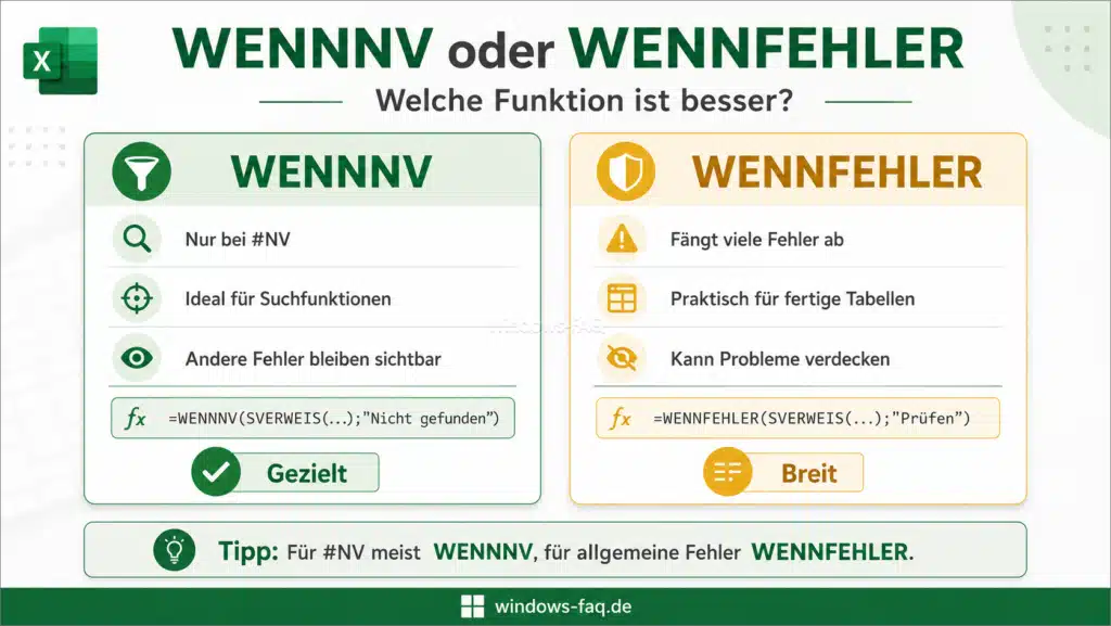 WENNNV oder WENNFEHLER - Welche Funktion ist besser