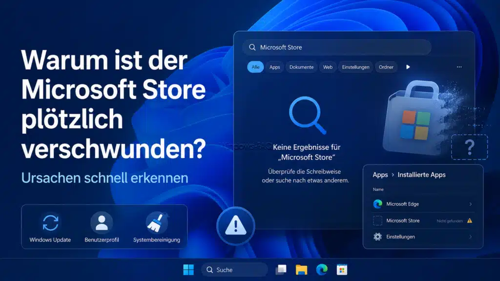 Warum ist der Microsoft Store plötzlich verschwunden