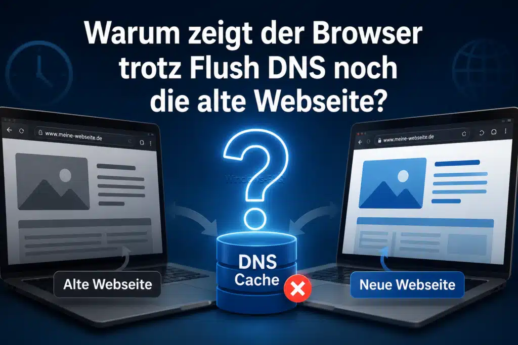 Warum zeigt der Browser trotz Flush DNS noch die alte Webseite