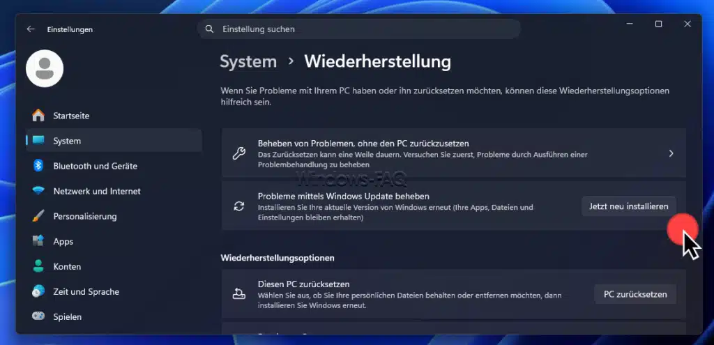 Windows neu installieren - Probleme mitteln Windows Update beheben