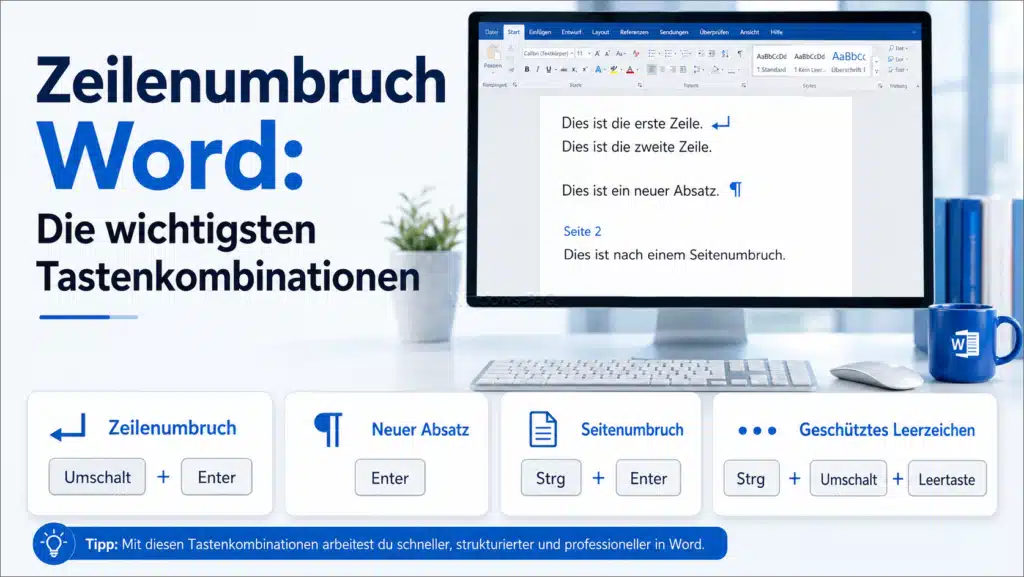 Zeilenumbruch Word - Die wichtigsten Tastenkombinationen