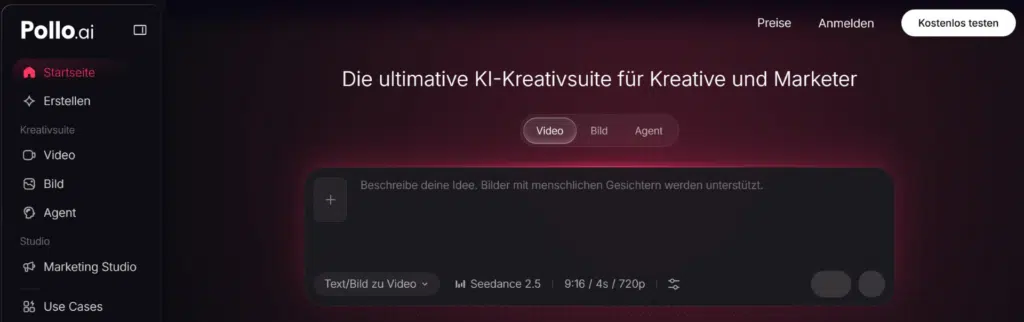 Pollo.ai KI-Kreativsuite
