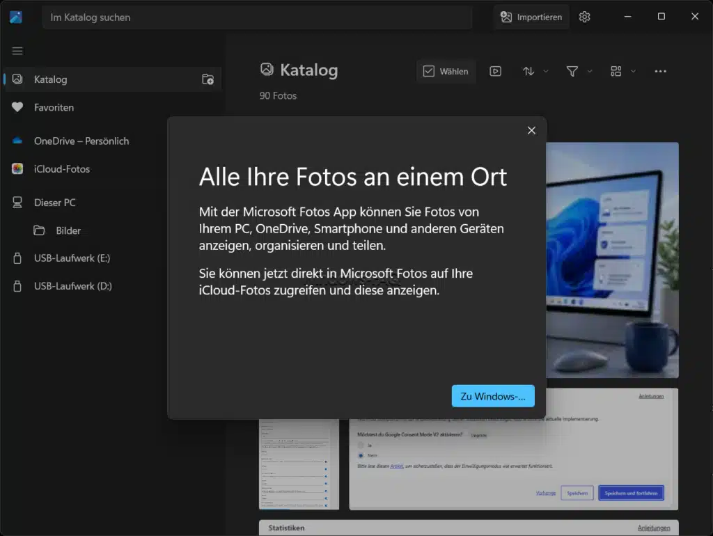 Alle Ihre Fotos an einem Ort suchen und finden - Windows Foto-Anzeige