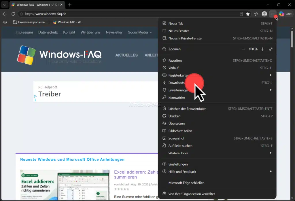 Bilder im Downloadordner des Browsers suchen und finden
