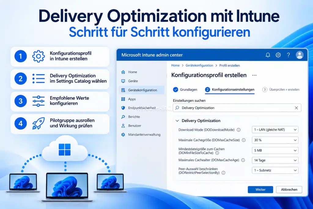 Delivery Optimization mit Intune Schritt für Schritt konfigurieren