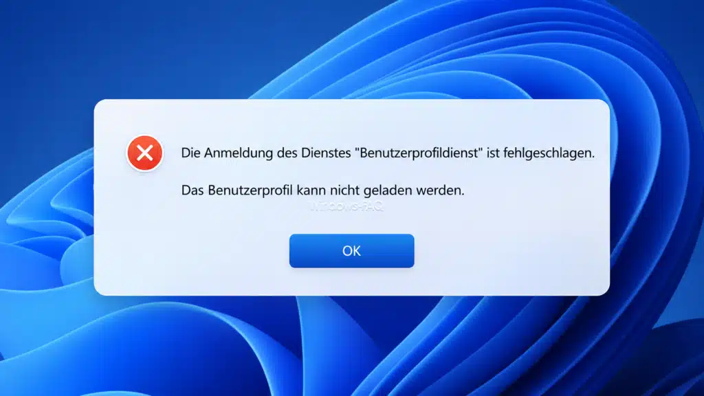 Die Anmeldung des Dienstes Benutzerprofildienst ist fehlgeschlagen