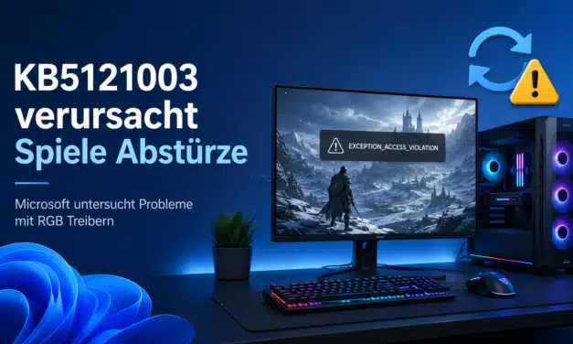 KB5121003 verursacht Spiele Abstürze: Microsoft untersucht RGB Problem