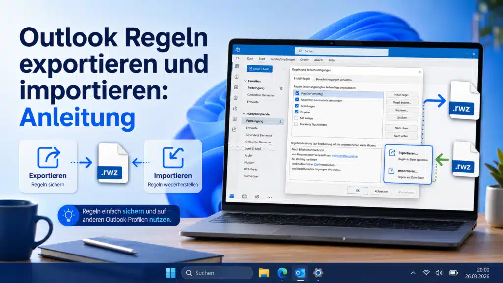 Outlook Regeln exportieren und importieren - Anleitung