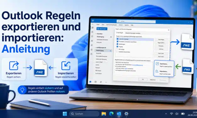 Outlook Regeln exportieren und importieren: Anleitung