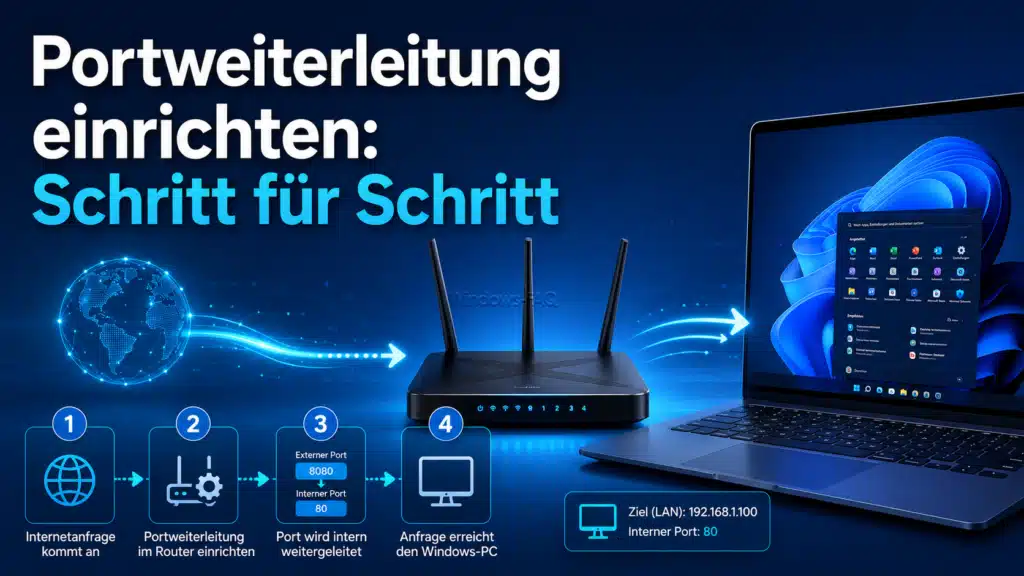 Portweiterleitung einrichten Schritt für Schritt