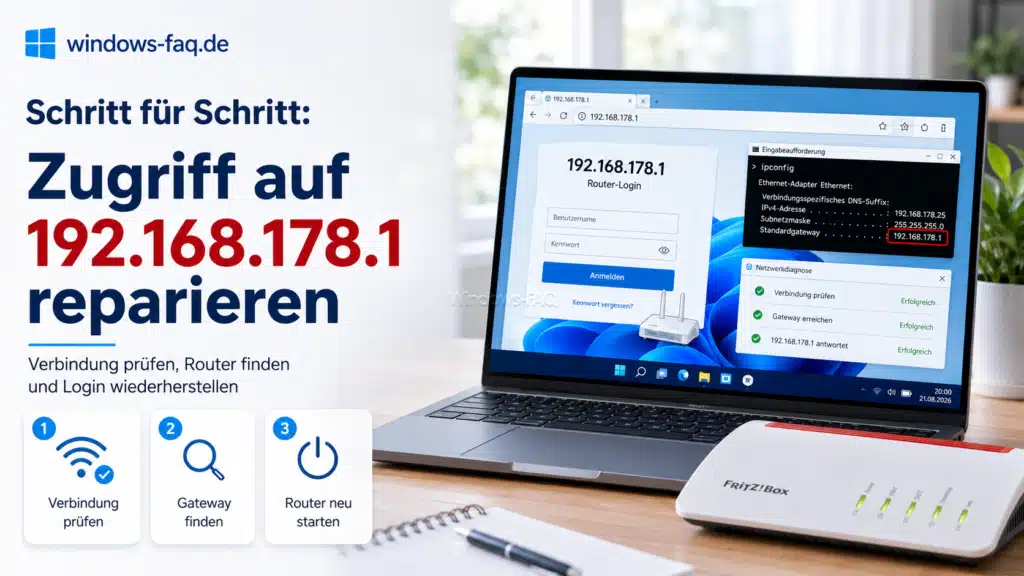 Schritt für Schritt - Zugriff auf 192.168.178.1 reparieren