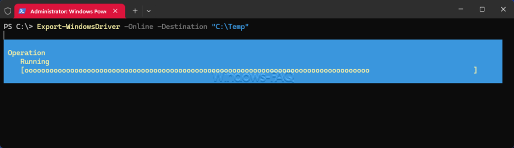 Treiberexport mit PowerShell Export-WindowsDriver