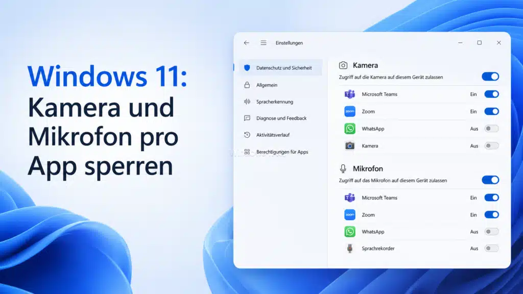 Windows 11 Kamera und Mikrofon pro App sperren