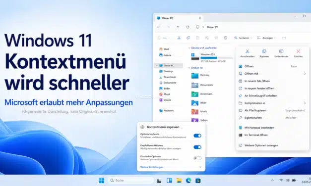 Windows 11 Kontextmenü wird schneller: Microsoft erlaubt mehr Anpassungen