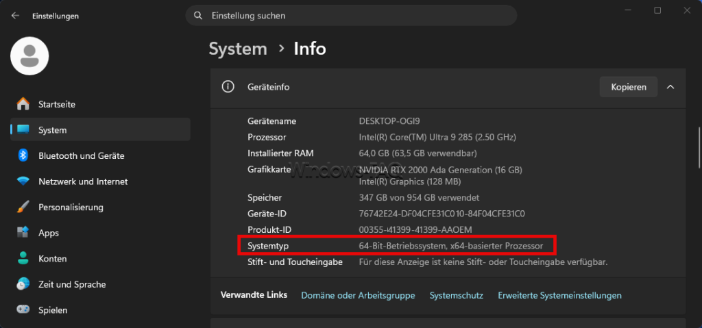 Windows Systemtyp feststellen für Druckertreiber Installation