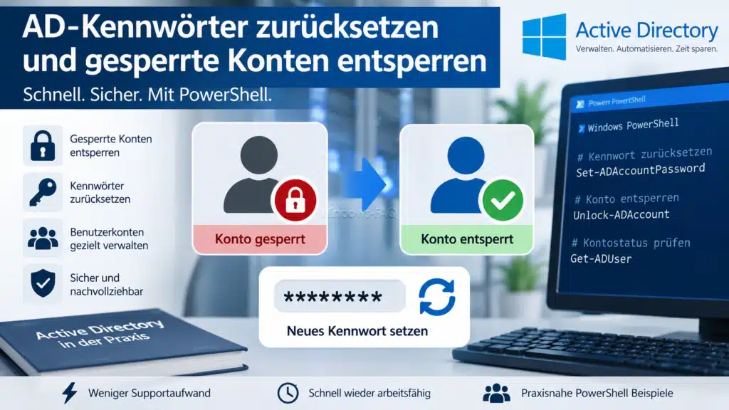 AD-Kennwörter zurücksetzen und gesperrte Konten entsperren
