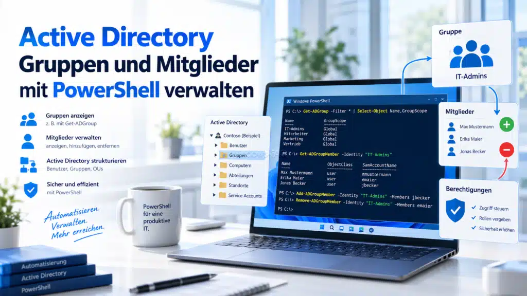 Active Directory Gruppen und Mitglieder mit PowerShell verwalten