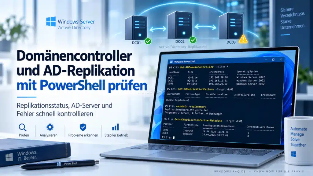 Domänencontroller und AD-Replikation mit PowerShell prüfen