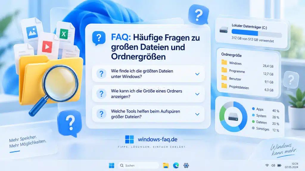 FAQ - Häufige Fragen zu großen Dateien und Ordnergrößen