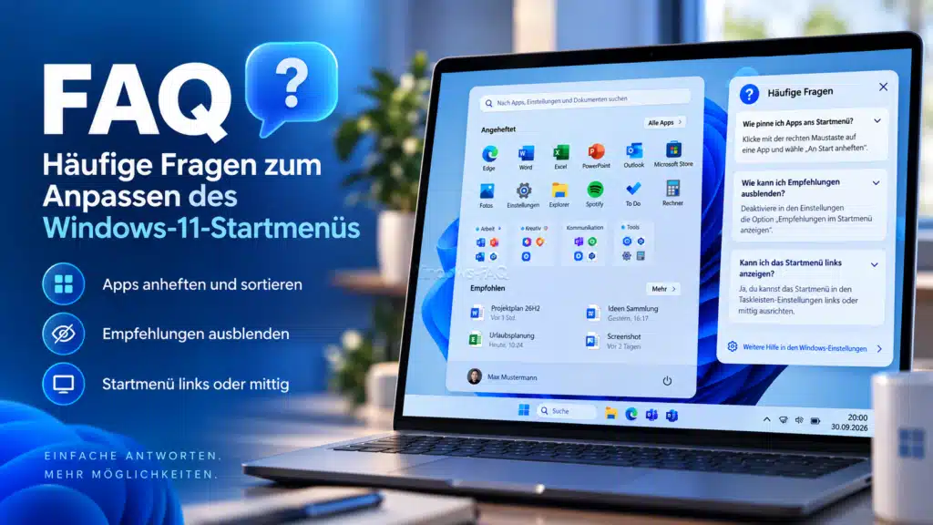 FAQ - Häufige Fragen zum Anpassen des Windows-11-Startmenüs