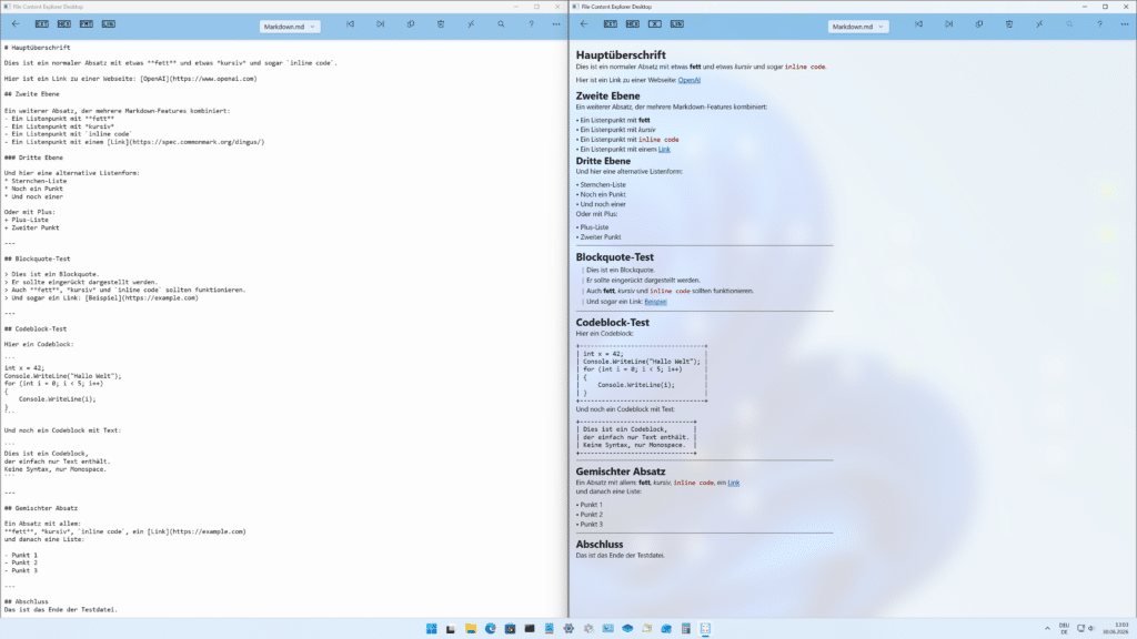 App File Content Explorer Desktop Markdown
