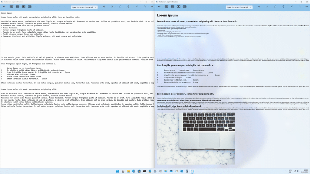App File Content Explorer Desktop Open Document Format