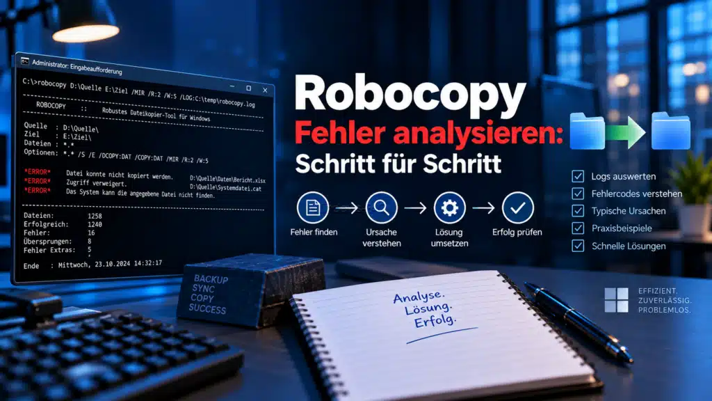 Robocopy Fehler analysieren - Schritt für Schritt
