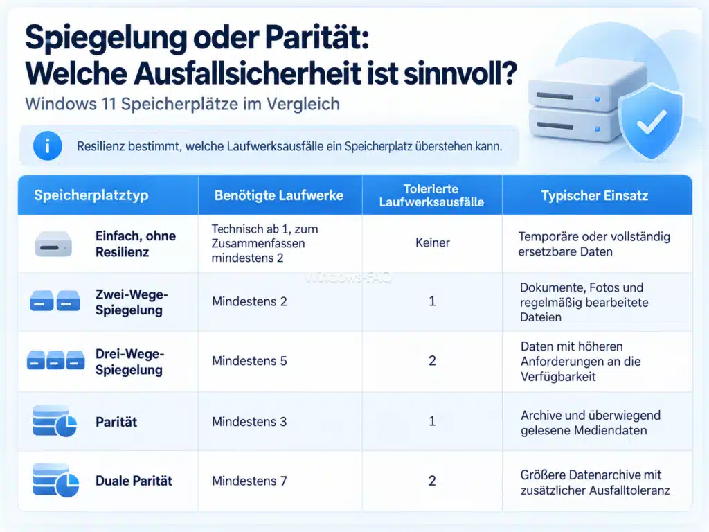 Spiegelung oder Parität - Welche Ausfallsicherheit ist sinnvoll