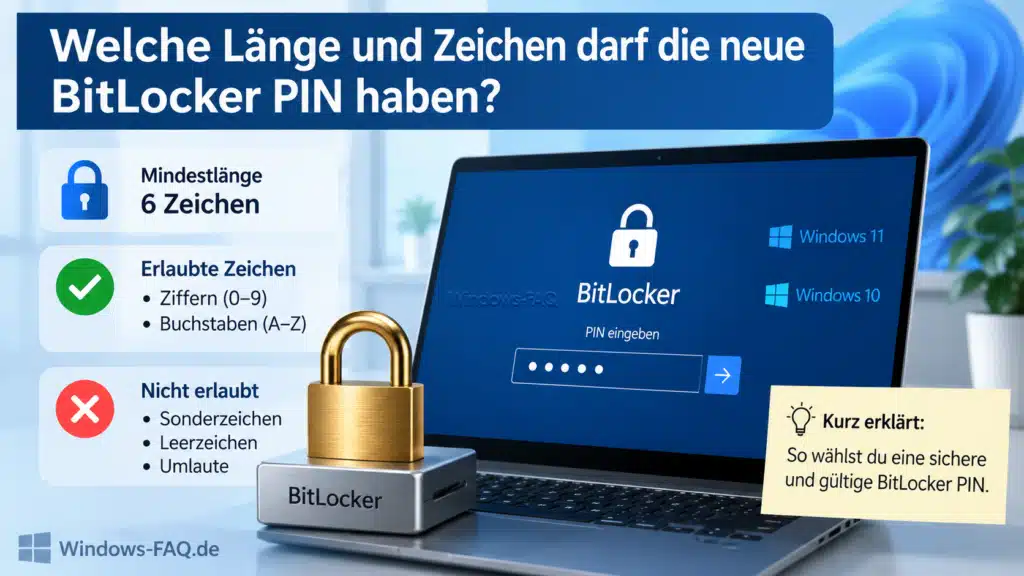 Welche Länge und Zeichen darf die neue BitLocker PIN haben