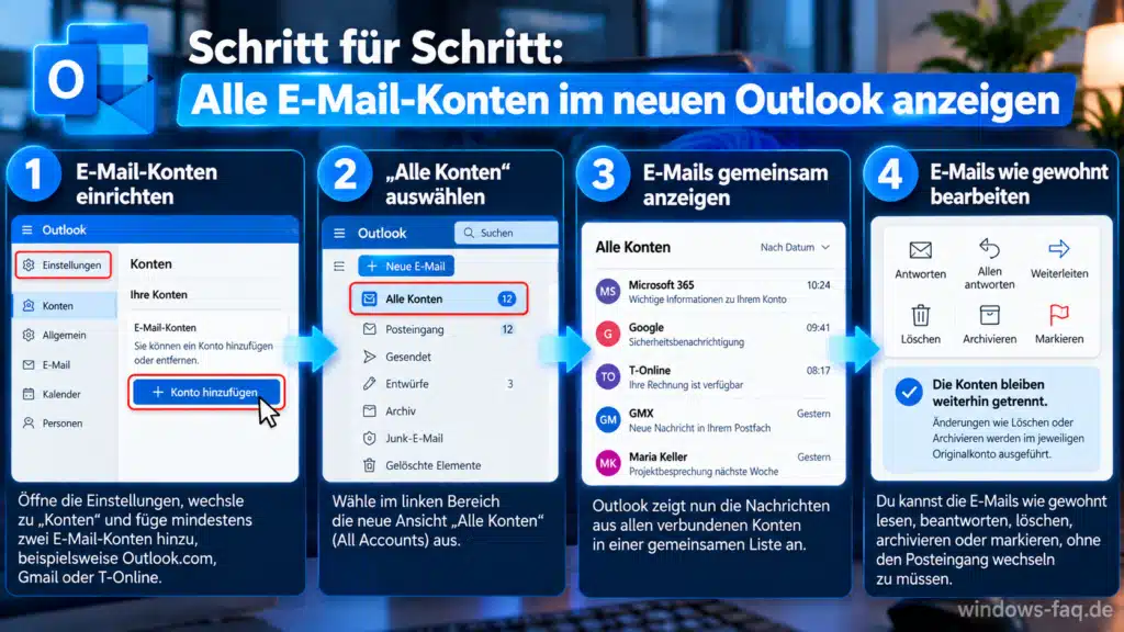 Alle E-Mail-Konten im neuen Outlook anzeigen
