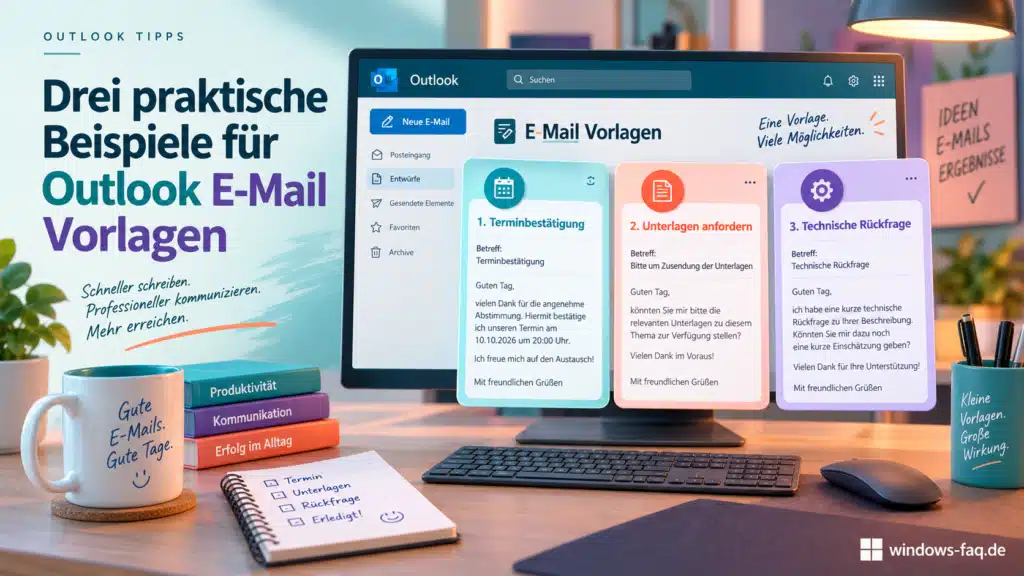 Drei praktische Outlook-E-Mail-Vorlagen