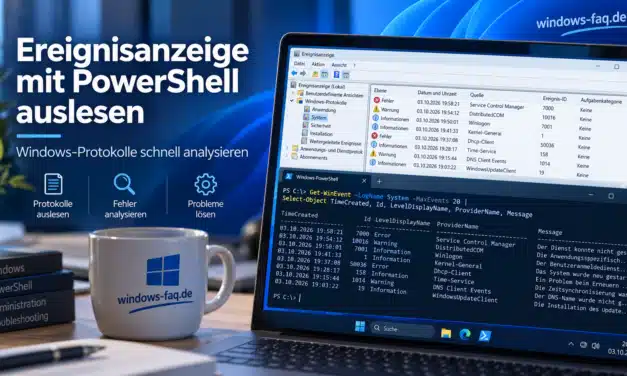 Ereignisanzeige mit PowerShell auslesen: Anleitung