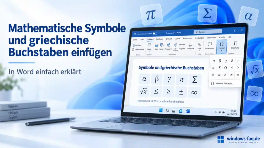 Griechische Buchstaben in Word einfügen